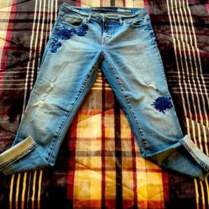 GAP Girlfriend Embroidered Jeans